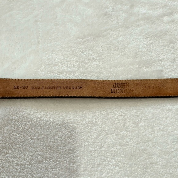 JOHN HENRY Women’s Vintage 80's Saddle Leather Belt - brown, size 32 - Picture 4 of 5